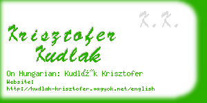 krisztofer kudlak business card